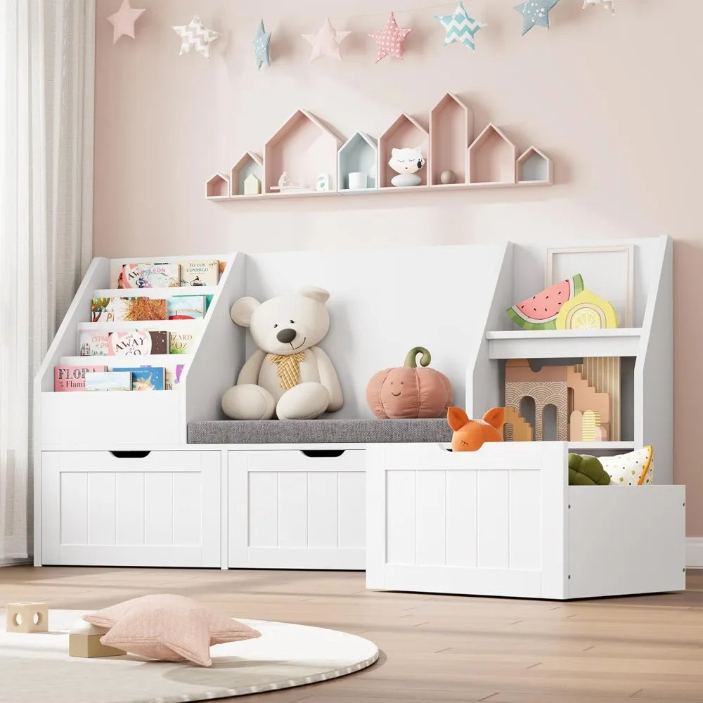 Kids Bookshelf with Reading Nook